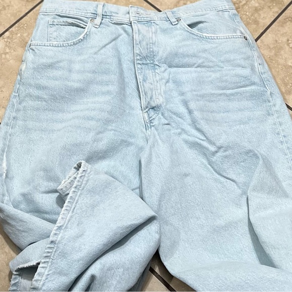 We The Free Wide Crop Flare Jeans Light Wash Bay Blue Inseam 26 fly button - Picture 7 of 10